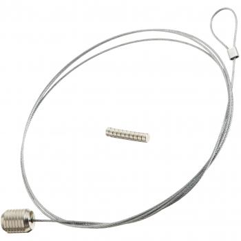 Walther Design MD150S Fotoseile, cable metálico con 10 imanes de neodimio de plata ultra fuertes, plata, 150 cm