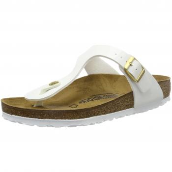 Birkenstock Gizeh Birko-Flor White/Brown Women's Sandals EU 37
