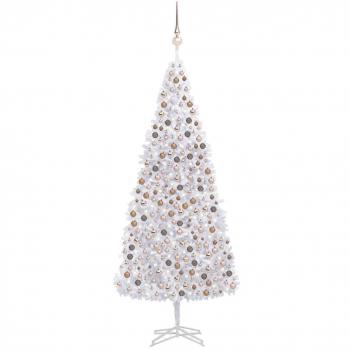 Árbol de Navidad artificial con luces LED y bolas blancas 500 cm