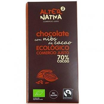 CHOCOLATE 70% CON NIBS DE CACAO BIOFT. 80GR