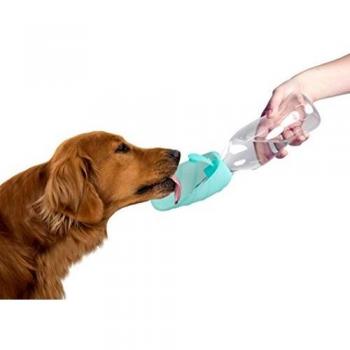 United Pets Leaf - Bebedero portátil para Perros en Silicona Aguamarina, diseño Italiano. Bebedero de Viajes