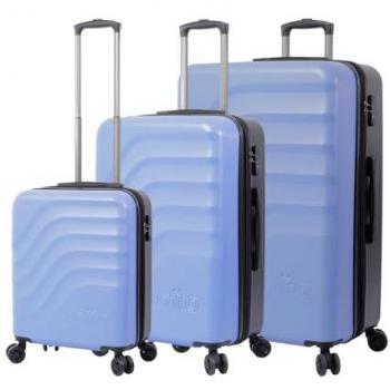 TOTTO - Juego de maletas trolley expandible rígido Bazy+ azul - Tres medidas - Sistema TSA - Forro de poliéster