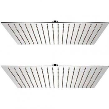 vidaXL 2X Cabezales Ducha Efecto Lluvia Acero Inoxidable 50x50cm Cuarto Baño