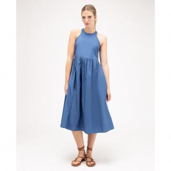 Vestido MIDI de popelina con espalda nadadora