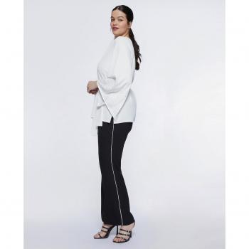 Pantalones Palazzo con Ribete a Contraste en los Laterales