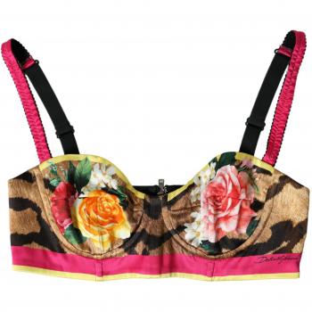 Dolce & Gabbana Floral Silk Blend Bustier Crop Top - IT40|S, Sleeveless, Female, Multicolor, Size: XS