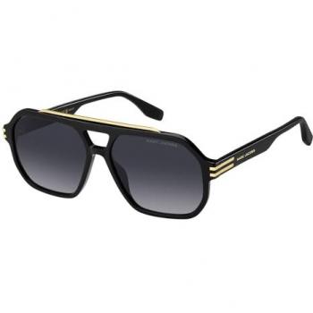Marc Jacobs 753/S Black Square Sunglasses - Online Try-On, Plastic, Size M
