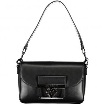 Love Moschino Black Polyethylene Shoulder Bag with Dual Compartments, ONE SIZE