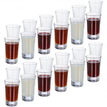 Set de 24 vasos para chupitos transparentes de 4 cl, aptos para lavavajillas