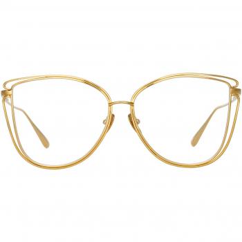 Linda Farrow DINAH LFL1422 C5 Women’s Eyeglasses Gold Size 59 - Blue Light Block Available