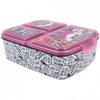 Stor LOL Surprise | Sandwichera con 3 Compartimentos para niños - lonchera Infantil - Porta merienda - Fiambrera Decorada