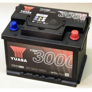 Yuasa YBX3065 Batería de coche SMF Starter recargable 12V 56Ah 500A