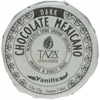 Taza Mexican Stoneground Style Vanilla Dark Chocolate Disk - 77g