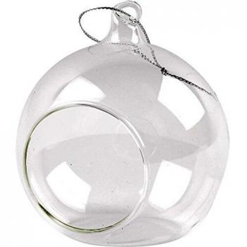 Bolas de vidrio con abertura, diámetro 8 cm, 6 piezas - Estilo contemporáneo