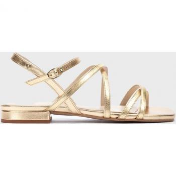 Sandalias planas de mujer de piel con hebilla y multi tiras en color oro - Martinelli PALTROW 1699