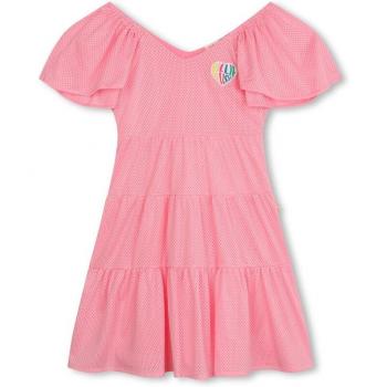 Billieblush - Vestido de niña de manga corta en tejido de malla, color variado, con detalles decorativos y diseño ligero