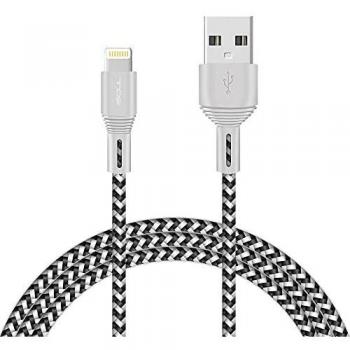Cable Cargador iPhone, [2M/6.5ft]Cable Lightning Carga Rápida Trenzado de Nylon Cargador iPhone Compatible con iPhone 13 Pro Max 12 Mini 12 11 Pro XR XS Max X 8 Plus 7 6s Plus6 5c SE Gris