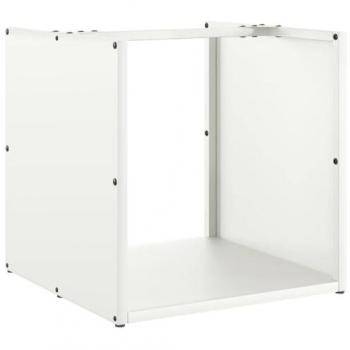 White Cold-Rolled Steel Firewood Rack 40x40x40 cm - Large Capacity Indoor/Outdoor Log Holder
