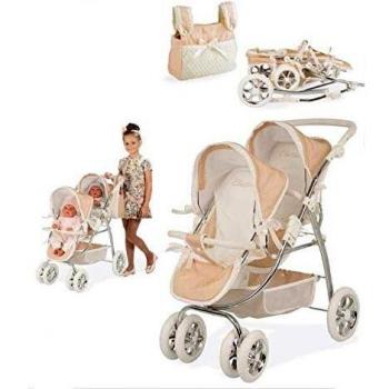 Carrito Doble Clásico Paris 45x70x73cm con Manillar Ajustable