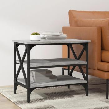 Mesa auxiliar de madera contrachapada 55x38x45 cm en color negro, roble sonoma y roble ahumado, ideal como mesita de salón, comedor o auxiliar