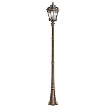 Lámpara de pie Tournai grande de aluminio fundido y vidrio, con diseño elegante