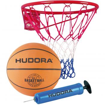 Hudora - Set de Canasta y Pelota de Baloncesto