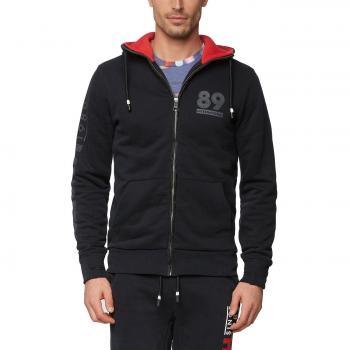 Bench Print Zip Through Sudadera capucha con cremallera Negro