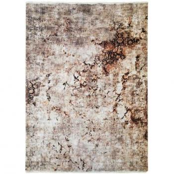 Alfombra extra-dura de poliéster beige efecto pintura 120 x 170 cm