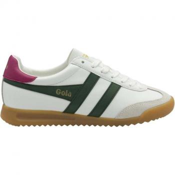 Gola Women's Leather Torpedo Sneakers - White/Evergreen/Fuchsia - EU 37 UK 4