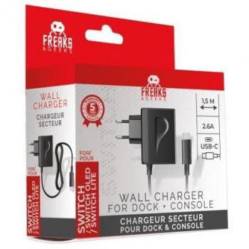 Cargador Dock F&G 2.6A USB-C para Nintendo Switch, Switch Lite y OLED - Negro