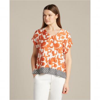 Blusa de satén con estampado para mujer
