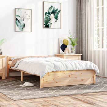 Cama de sol sin colchón ámbar de madera maciza 140x200 cm, estructura de cama madera maciza 140x200 cm