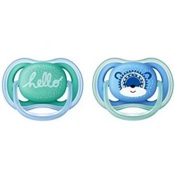 Philips Avent SCF342/22 - Pack con 2 chupetes Ultra Air decorados, de 6 a 18 meses, niño