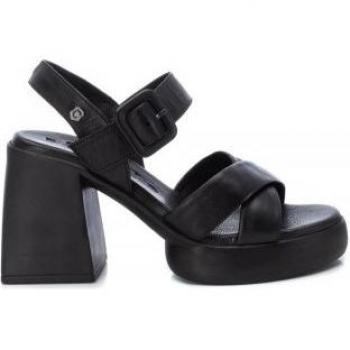 Sandalia Carmela de Piel Negro para Mujer