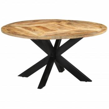 vidaXL Dining Table Ø150x76 cm Solid Rough Wood Mango