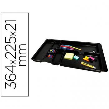 Bandeja organizadora Q-Connect de cajones color negro 364x225x21 mm