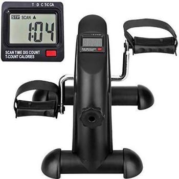 himaly Mini Bicicleta Estática con Pantalla LCD para Entrenamiento de Brazos y Piernas Minibicicleta Ajustable para Hacer, Pedales estaticos