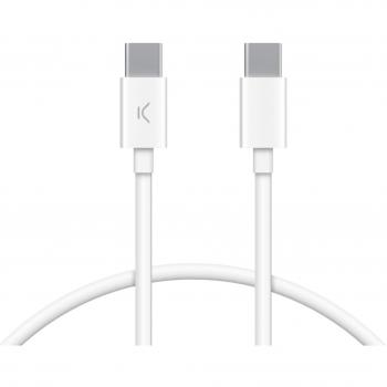 Cable de carga y transferencia de datos Ksix USB-C a USB-C de 1 metro, color blanco