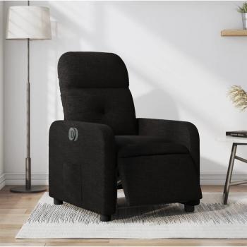 Sillón eléctrico reclinable negro en tela Vidaxl con función de reclinación eléctrica, tapizado en tela negra, estructura resistente y diseño ergonómico