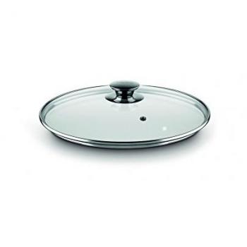Castey - Tapadera De Cristal T20I, 20Cm, Pomo Inoxidable