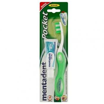 Mentadent Pocket Travel Toothbrush Kit with Medium Bristles and Microgranule Toothpaste