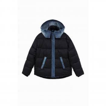 Desigual Black Female Down Coat Size M