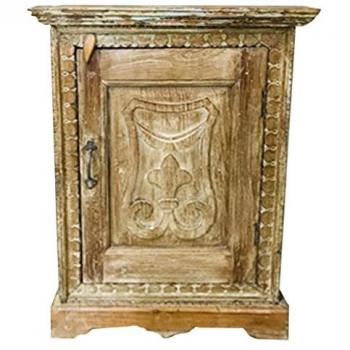 Mesita de madera marrón 53x29x72h cm de estilo Artesanal con acabado artesanal