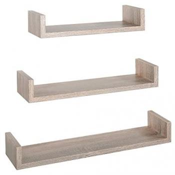 Estantes de pared modernos set de 3 pcs color roble sagerau modelo Calamita