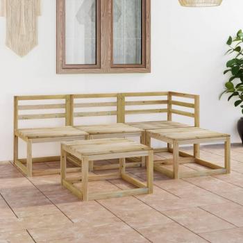 Set de muebles de jardín 5 piezas madera de pino impregnada verde
