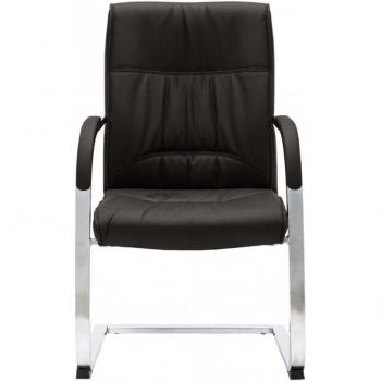 Silla de oficina voladiza de cuero sintético negra