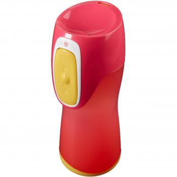 Contigo Runabout Kids - Botella antiderrame para niños, color rosa con botón amarillo, 300 ml