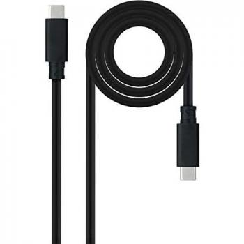 NANOCABLE 10.01.4101-L150 - Cable USB 3.1 Gen2 10Gbps 5A, 4K/60Hz, USB-C/M-USB-C/M, Color Negro, 1.5