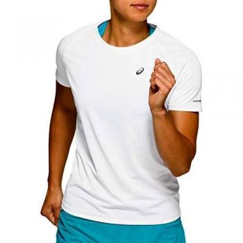ASICS Ventilate SS Top Camiseta, Mujer, Brilliant White, L