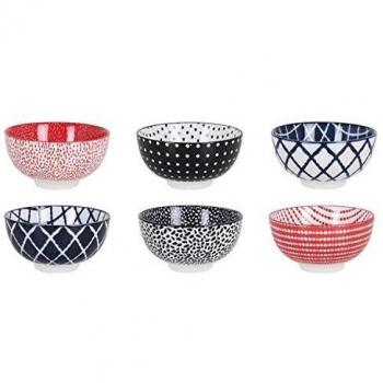 La Mediterranea - Set de 6 boles de aperitivo japo 11 x 5,8 cm Hana